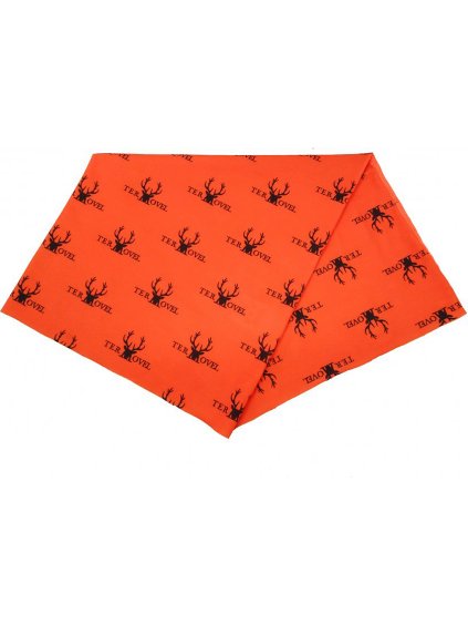 Narancssárga férfi multifunkcionális sál  vadászmintával, felirattal