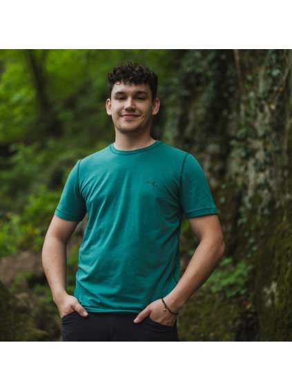 Zöld férfi bambusz póló rövid ujjú