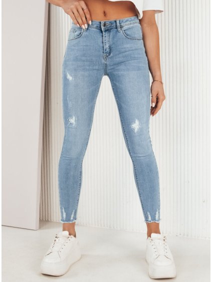 (Méret XL) Kék koptatott testhezálló farmer BAREME