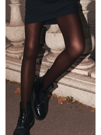 Fekete mintás harisnya Veneziana Jade 60 den