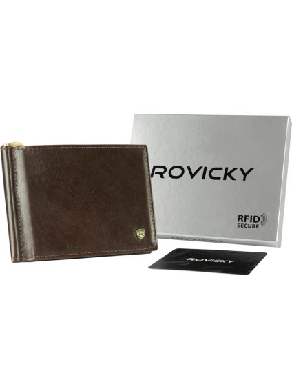 Rovicky sötétbarna férfi pénztárca RFID rendszerrel L266