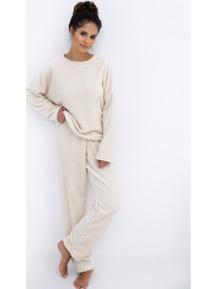 Sensis Cream női hosszú pizsama Bridget