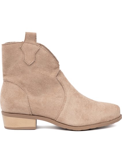 Bézs színű női bokacsizma