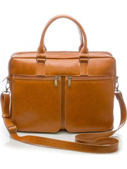 Férfi barna bőrtáska SOLIER SL01