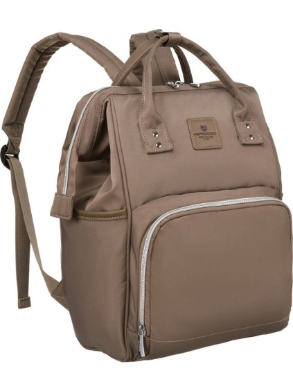 Peterson bézs női hátizsák babakocsi rögzítéssel