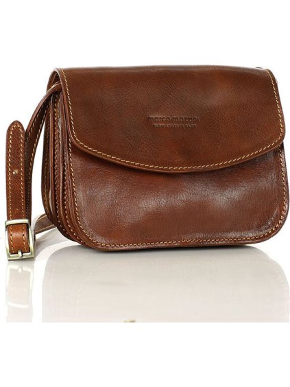 MARCO MAZZINI Sötétbarna bőr válltáska