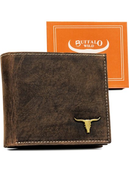 Buffalo Wild sötétbarna férfi nagy bőrpénztárca E065