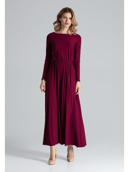 Hosszú bordó ruha (Méret S)