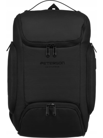 Peterson fekete tágas laptop hátizsák