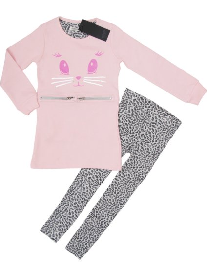 Emoi lány rózsaszín szett: tunika + leggings