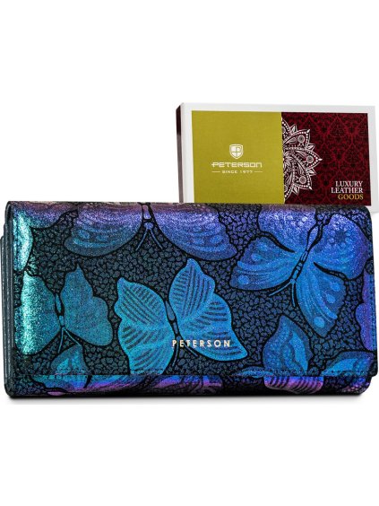 Peterson kék holografikus pénztárca – pillangós Y546