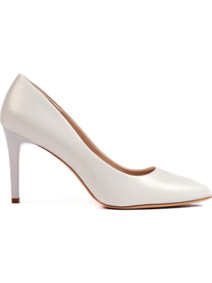 Klasszikus fehér gyöngyházfényű cipő