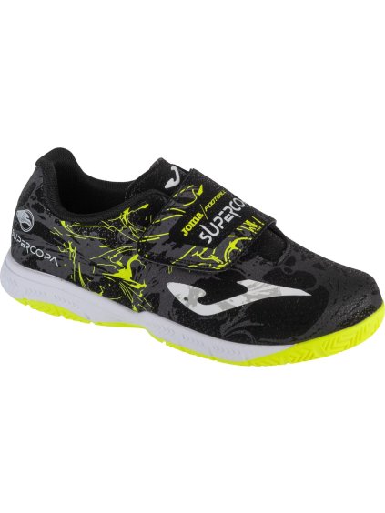 Fekete-sárga beltéri tornacipő fiúknak Joma Super Copa Jr 2401 IN