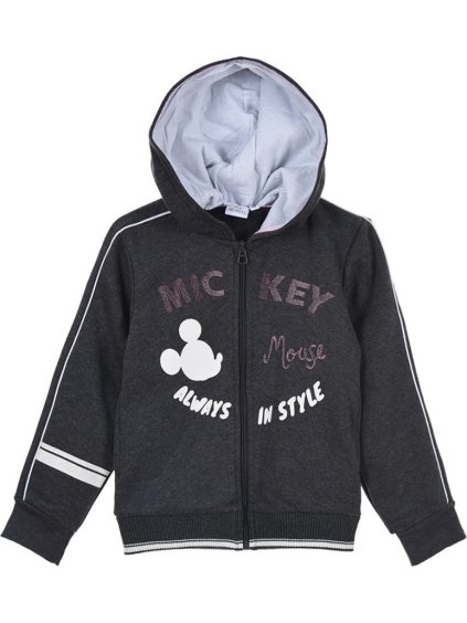Sötétszürke lány cipzáras kapucnis pulcsi - Mickey Mouse