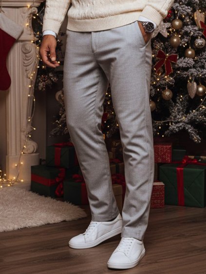 Férfi világosszürke chino nadrág