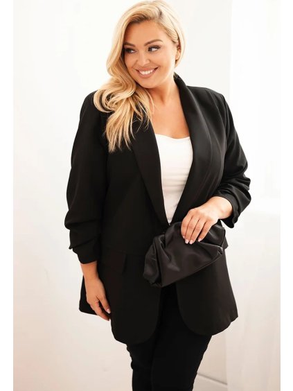 Fekete női elegáns plus size blézer