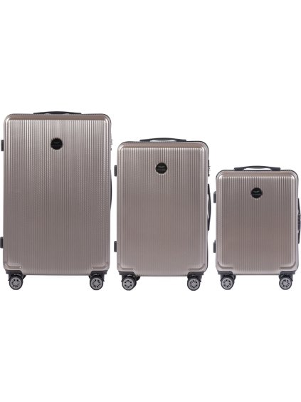 Szürke-bézs utazóbőrönd szett WINGS PRIME - PC AFRICAN EAGLE