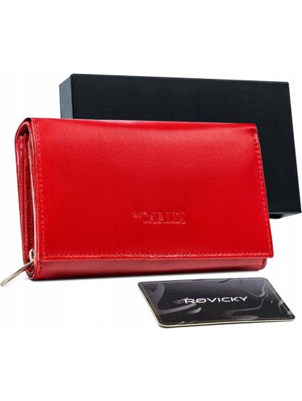 Cavaldi piros bőr pénztárca M321