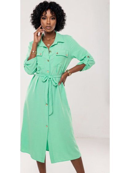 Numoco Basicbasic nőiNői ing midi ruha menta (Méret ONE SIZE)