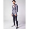 Sötétkék férfi kockás zakó