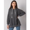 Sötétszürke női pulóver kapucnival