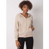 Bézs színű női cipzáras kapucnis pulóver