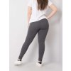 Sötétszürke női leggings csíkokkal
