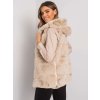 Bézs szőrmés mellény kapucnis