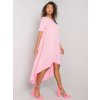 Világosrózsaszín aszimmetrikus női maxiruha