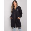 Fekete hosszú kapucnis Lucie bomber stílusú