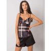 Fekete rövid kockás pizsama