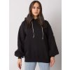 Fekete női oversize pulóver kapucnival
