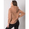 Világosbarna női kapucnis pulóver