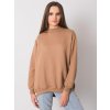 Világosbarna női steppelt kapucnis pulóver