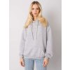 Világosszürke női steppelt pulóver kapucnival