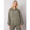 Khaki női steppelt pulóver kapucnival