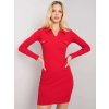 Piros testhezálló bordázott miniruha nyakkivágással