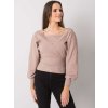 Bézs női póló hosszú rojtos ujjakkal