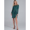 Zöld mini ruha dekoratív fodros