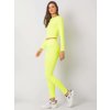 Neonsárga női póló és leggings szett