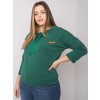 Pasadena zöld blúz zsebbel és húzózsinórral a nyakkivágásban