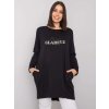 Alexiah fekete laza tunika "Shine Glamour" felirattal (Méret ONE SIZE)