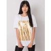 Fehér női póló arany mintával