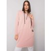 Világosrózsaszín oversize Kierra kapucnis és cipzáras tunika (Méret ONE SIZE)