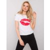 Fehér női póló piros szájjal