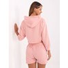 Világosrózsaszín rövid tréningruha szett, pulóver és rövidnadrág