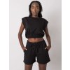 Fekete női felső és rövidnadrág szett
