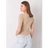 Bézs bordázott női póló