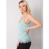 Menta színű női felső csipkével