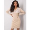 Bézs elegáns szűk szabású ruha